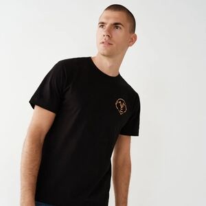 Brand New True Religion Budda Tee Size: M, Color: Jet Black.